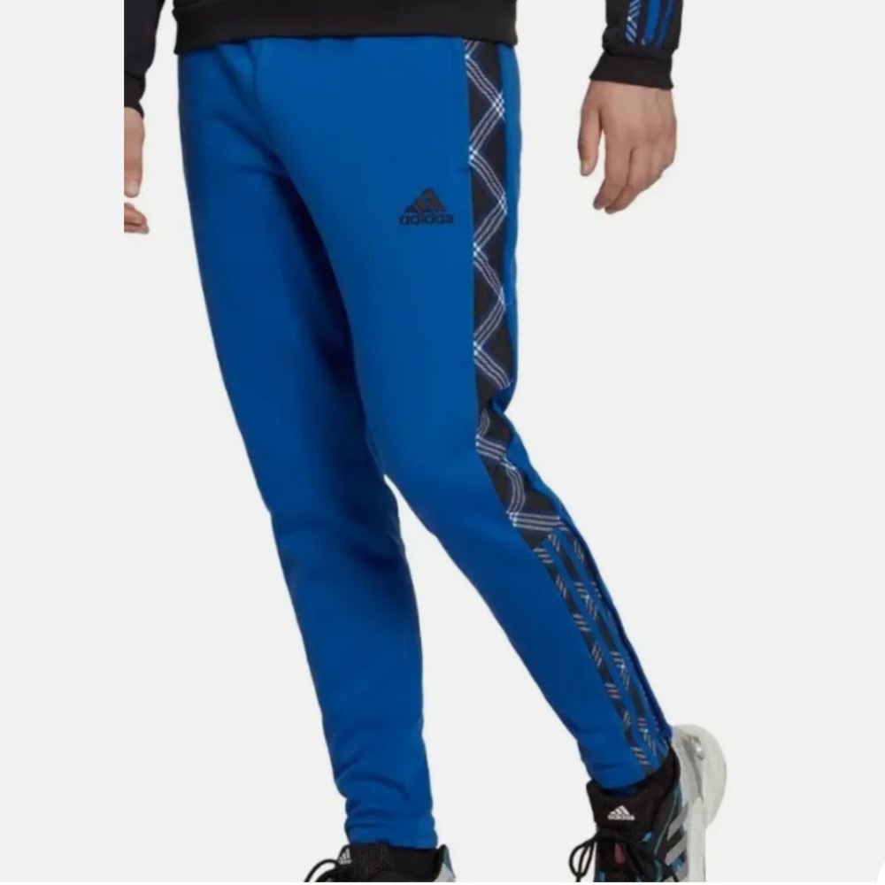 Adidas Tiro Winterized size L Plaid Print Track Pants Blue. HN5506. $75.